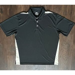 PGA Tour gold polo short sleeve shirt size XL Black Tan logo